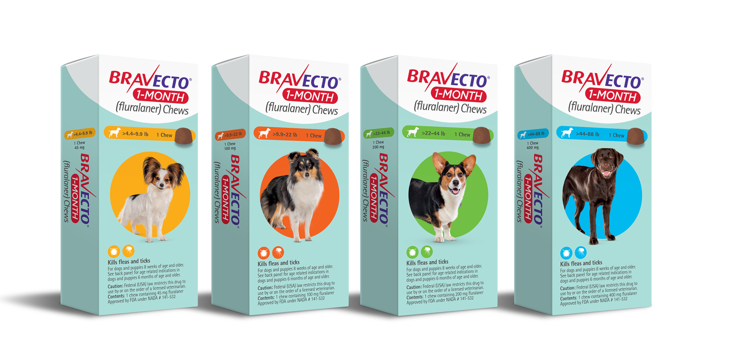 BRAVECTO® 1MONTH Chews for Dogs and Puppies Merck Animal Health USA